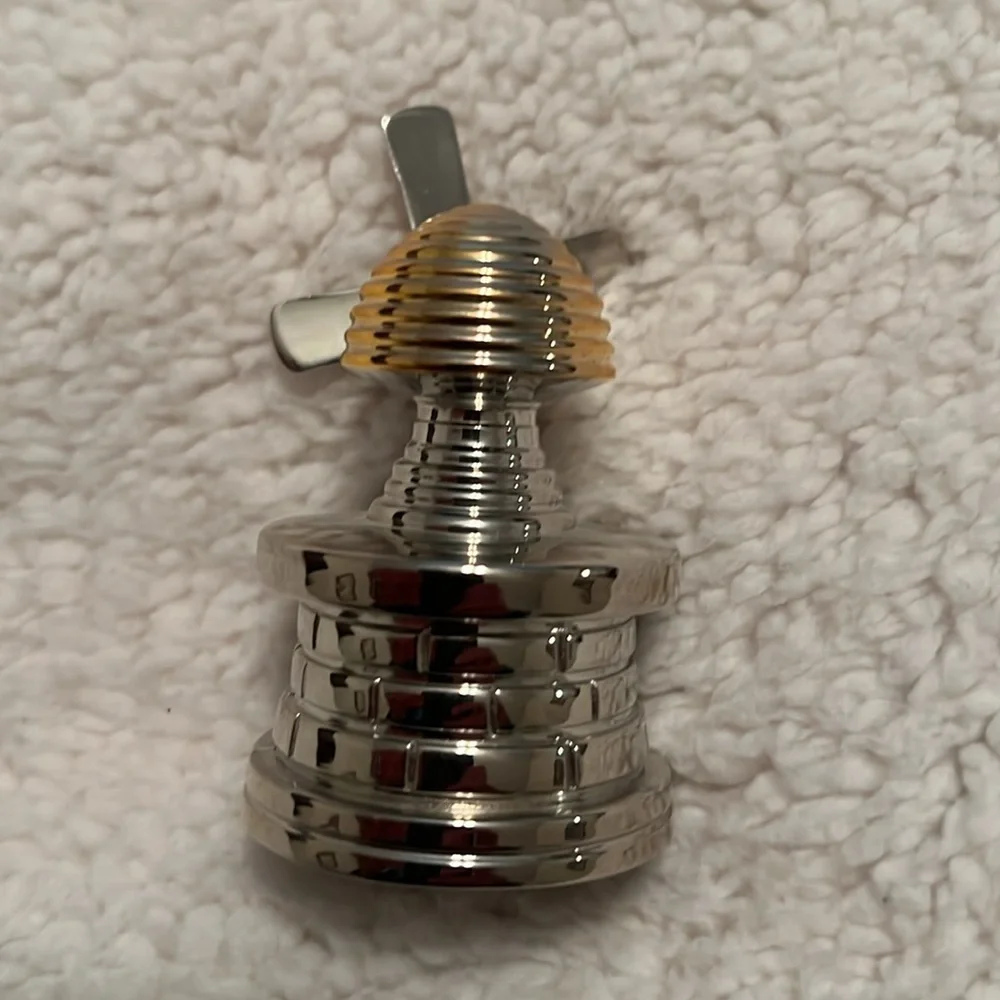Silver and Gold Miniature Windmill Clock